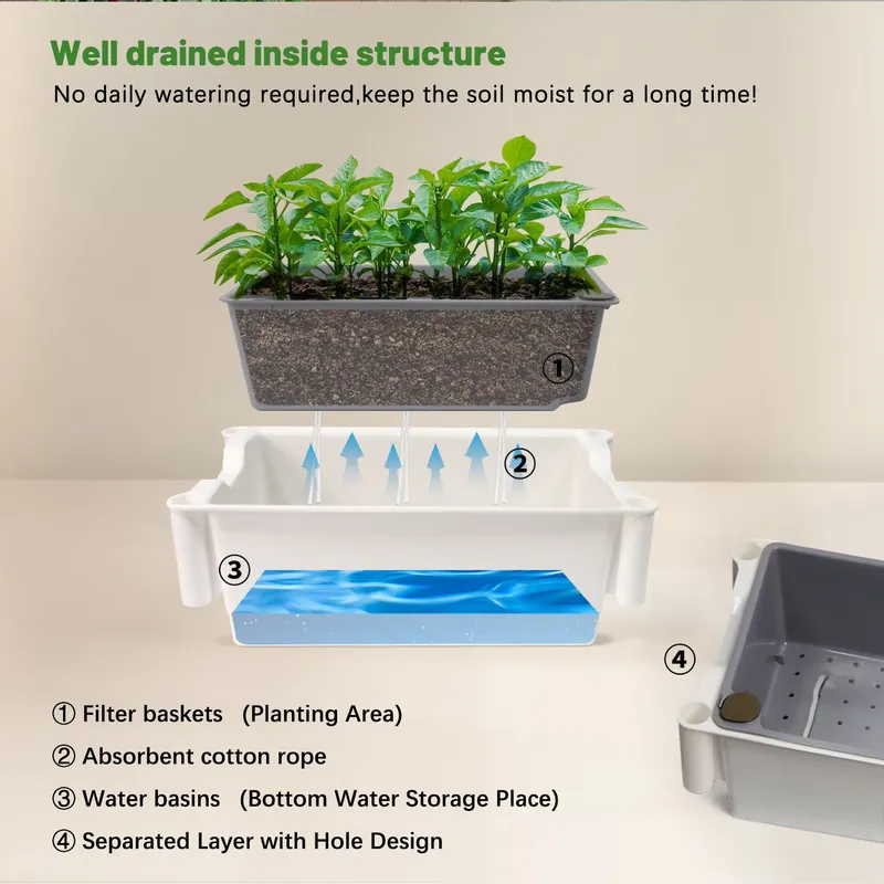 Movable Vertical Grow 3 Level  - đánh giá và giá Self Watering Planter